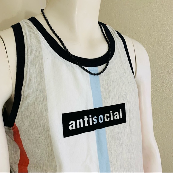 VIX POPULI Mens Anti Social Tank Top - Picture 8 of 8